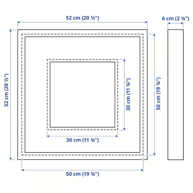 Frame Oak Effect 19 &#xBE;x19 &#xBE;&#x22; Deep Square Frame for Wall Display