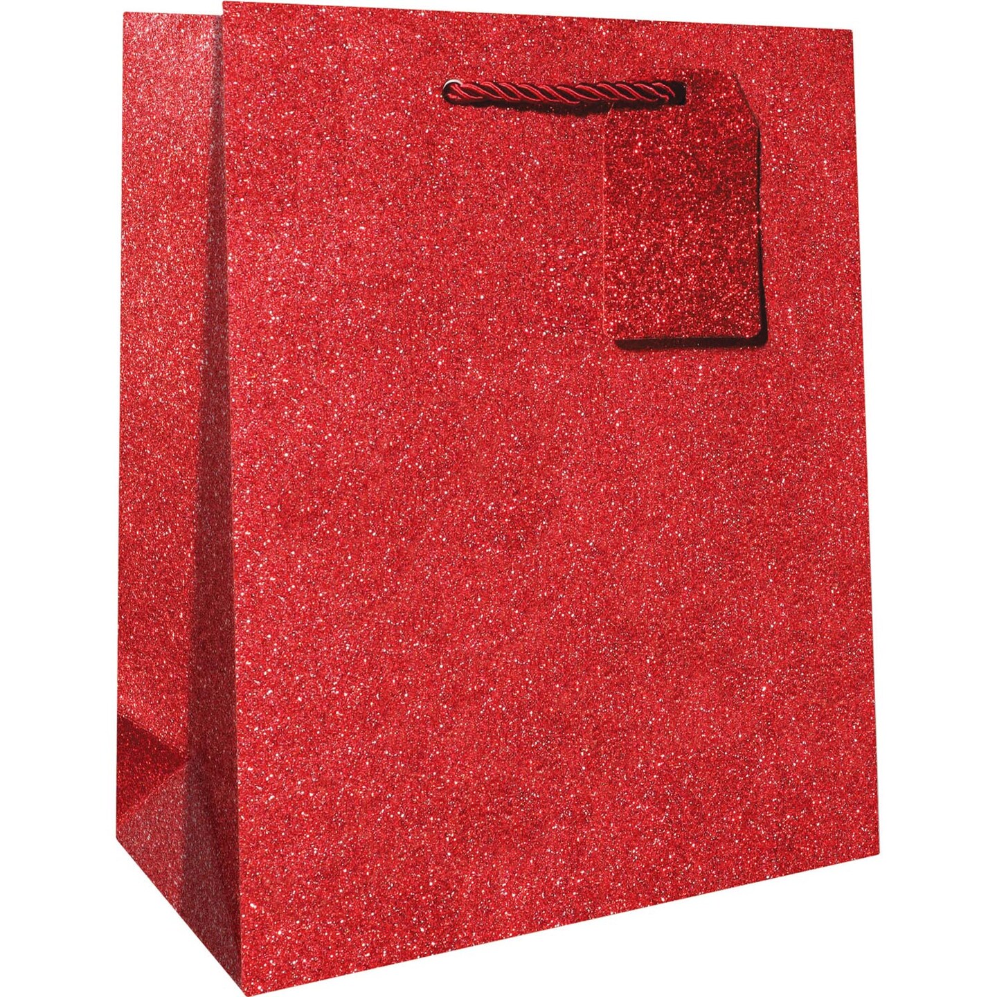 Pack/6: Red Sparkle Gift Bag - 8 x 4 x 10&#x22;