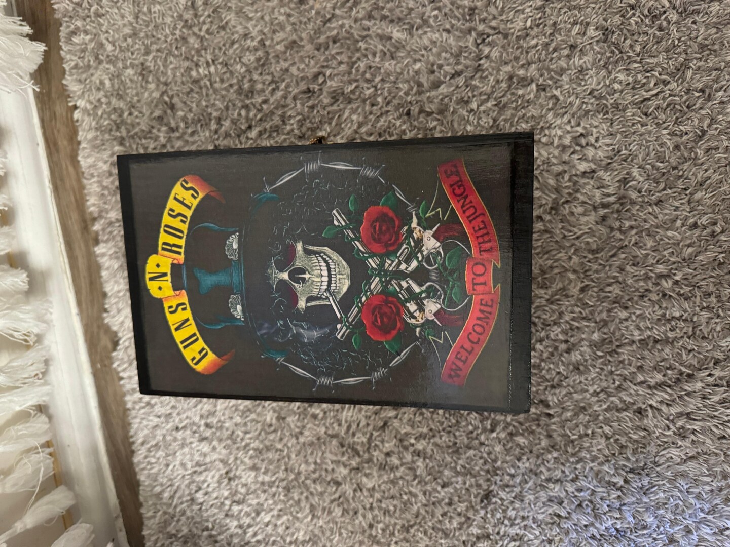Guns N' Roses Painted Wooden keepsake trinket stash box