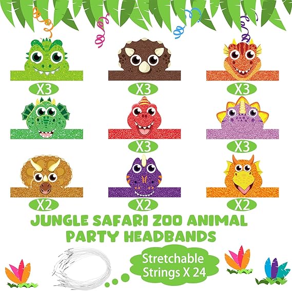 24 Pcs Party Hats for Kids Party Favors Headbands Paper Party Crown for Boys Girls, Decoration Party Favors