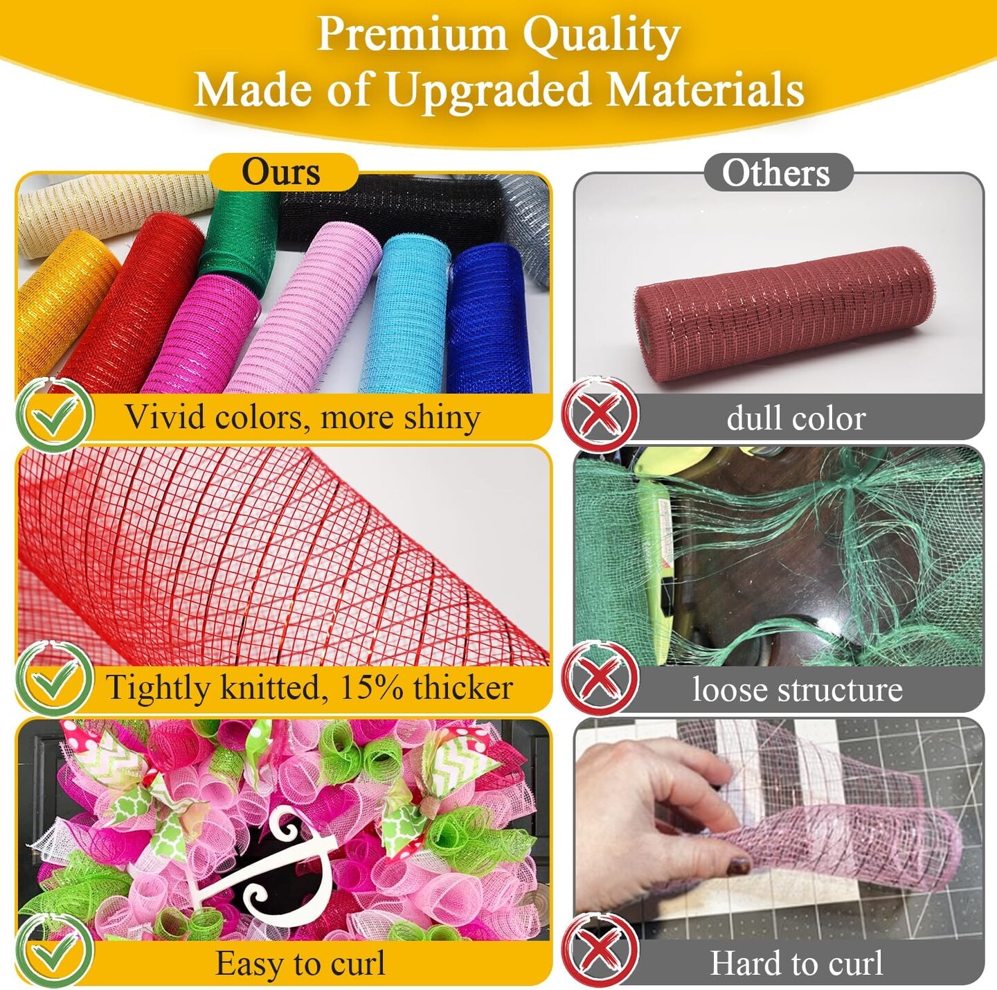 2 Pcs Silver Deco Mesh Ribbon Rolls Decorative Mesh Fabric with Foil