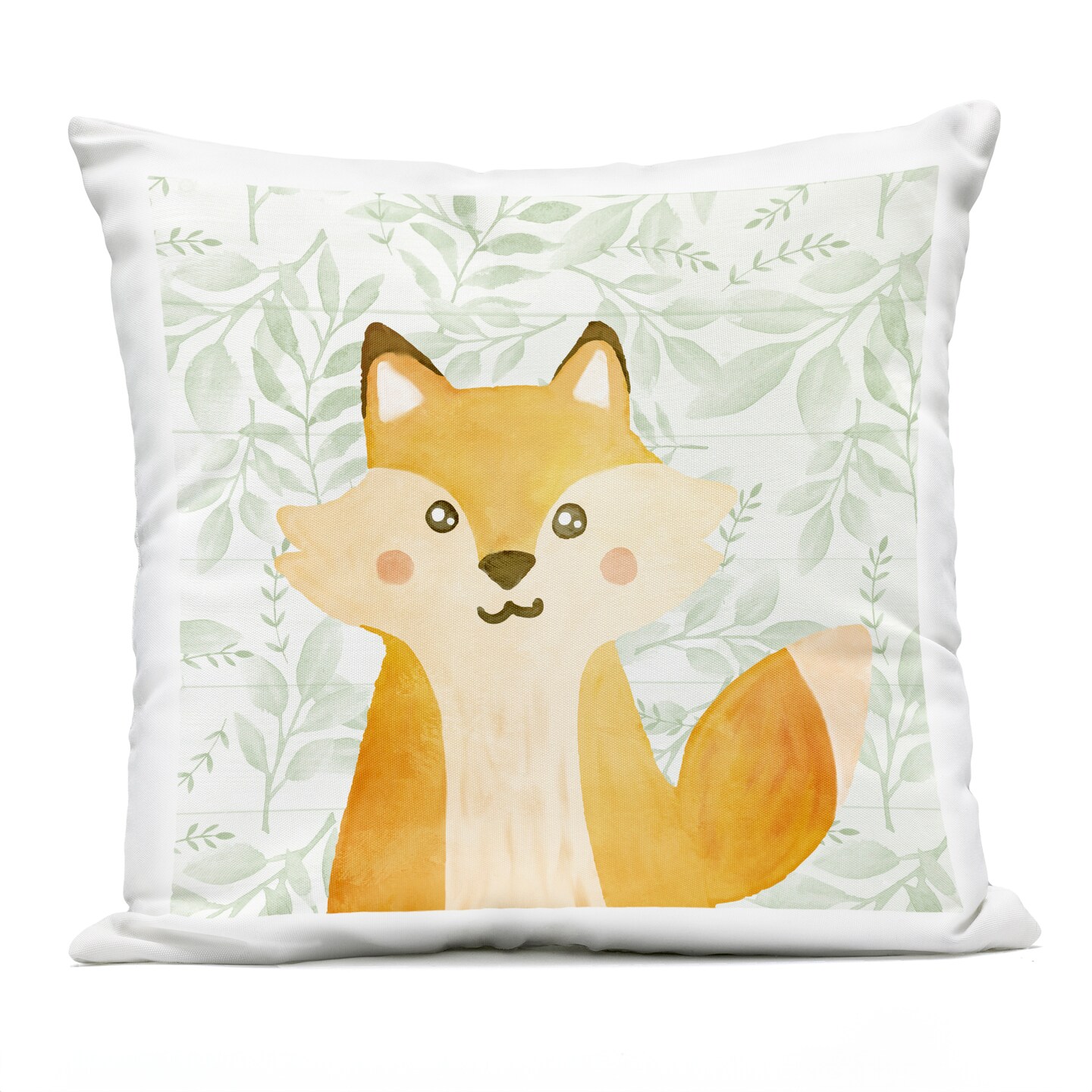 Stupell Industries Joyful Fox on Botanicals Outdoor Printed Pillow design by Kim Allen, 18 x 7 x 18