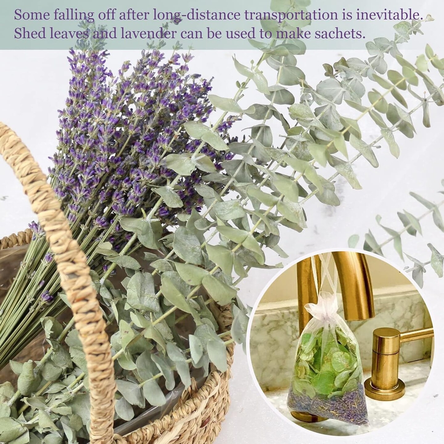 68 PCS Dried Eucalyptus Stems &#x26; Lavender Flowers Bundle for Shower,17&#x27;&#x27; Natural Real Live Eucalyptus Leaves &#x26; Aromatic Lavender Shower Plant, Mother&#x27;s Day, Home Decoration,Fragrance