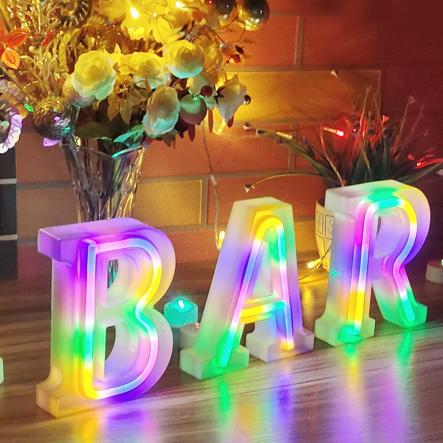 Summer Neon Alphabet Lights &#x2013; Colorful A-Z LED Letters, USB/Battery Powered &#x2013; Fun Decor for Parties, BBQs &#x26; Beach Days