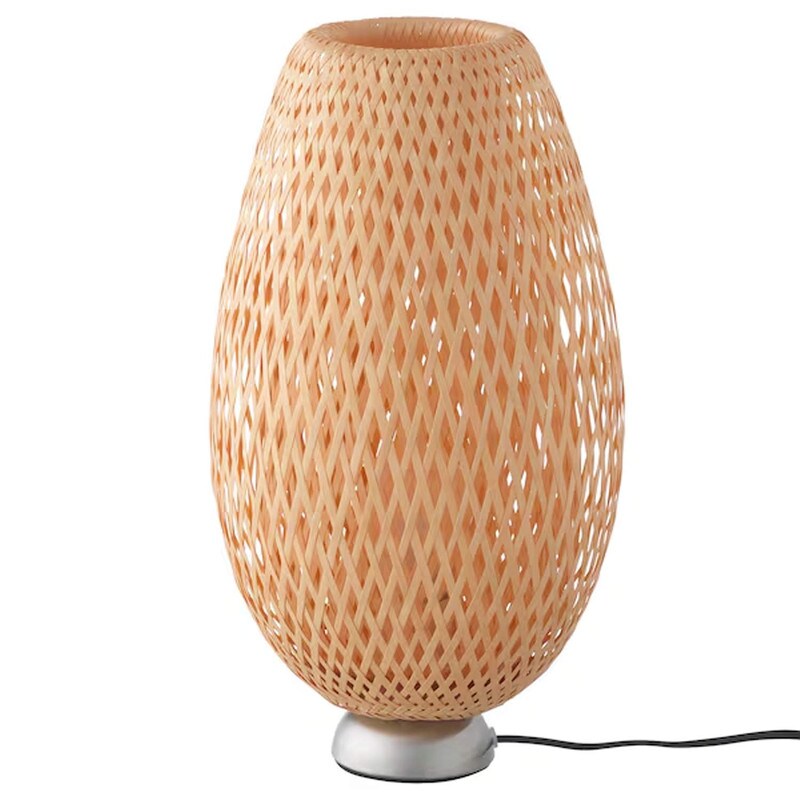 Handmade Bamboo Table Lamp Unique Braided Shade