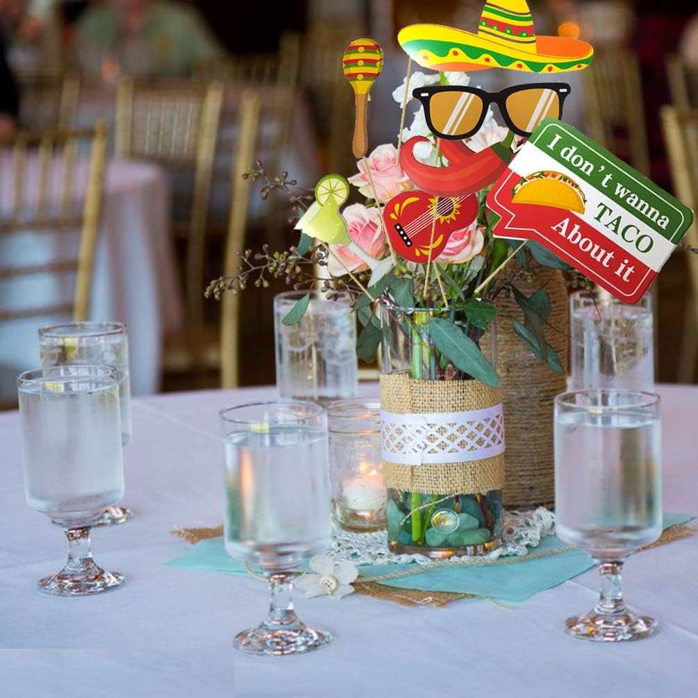32 pcs Fiesta Mexican Photo Booth Props