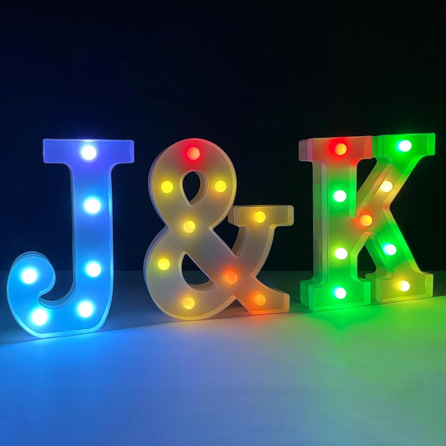 Summer Colorful LED Marquee Letter Lights &#x2013; Battery Powered Auto Color Changing Lighted Letters for Table Decor