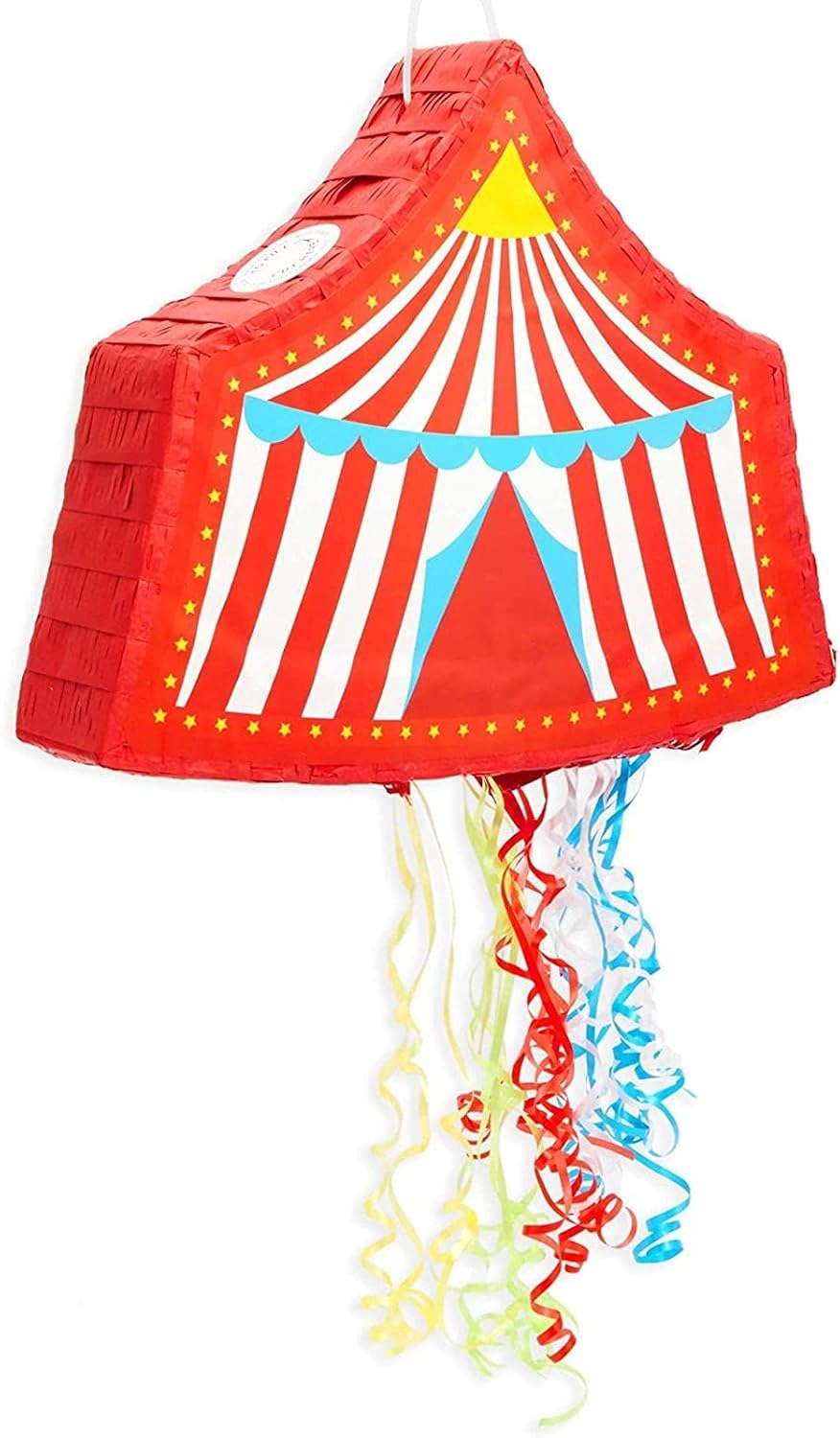 Pull String Circus Pinata - Carnival Theme Party Decorations for Birthday (Small, 16.5 x 3.0 x 13.1 in)