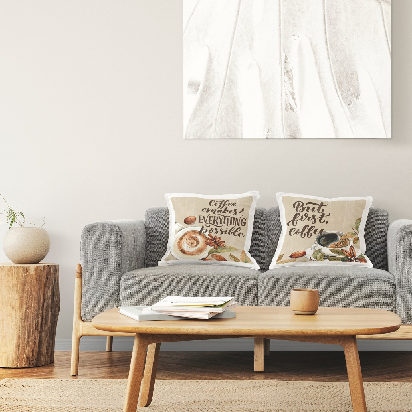 Stupell Industries Rustic Kitchen Coffee Phrases 2pc Decorative Printed Pillow Set design by Kim Allen, 18 x 7 x 18
