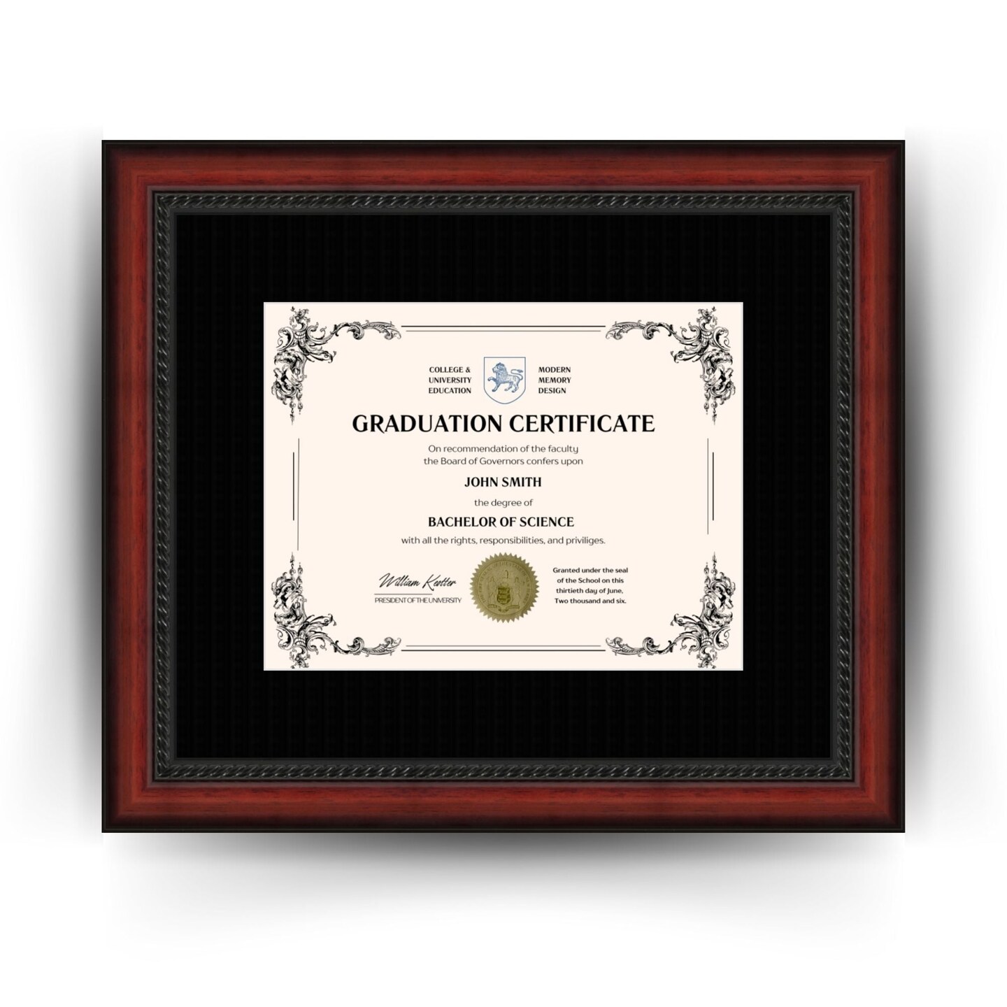 Purdue University 11x14 Diploma Frame for 8.5x11 Certificate Black