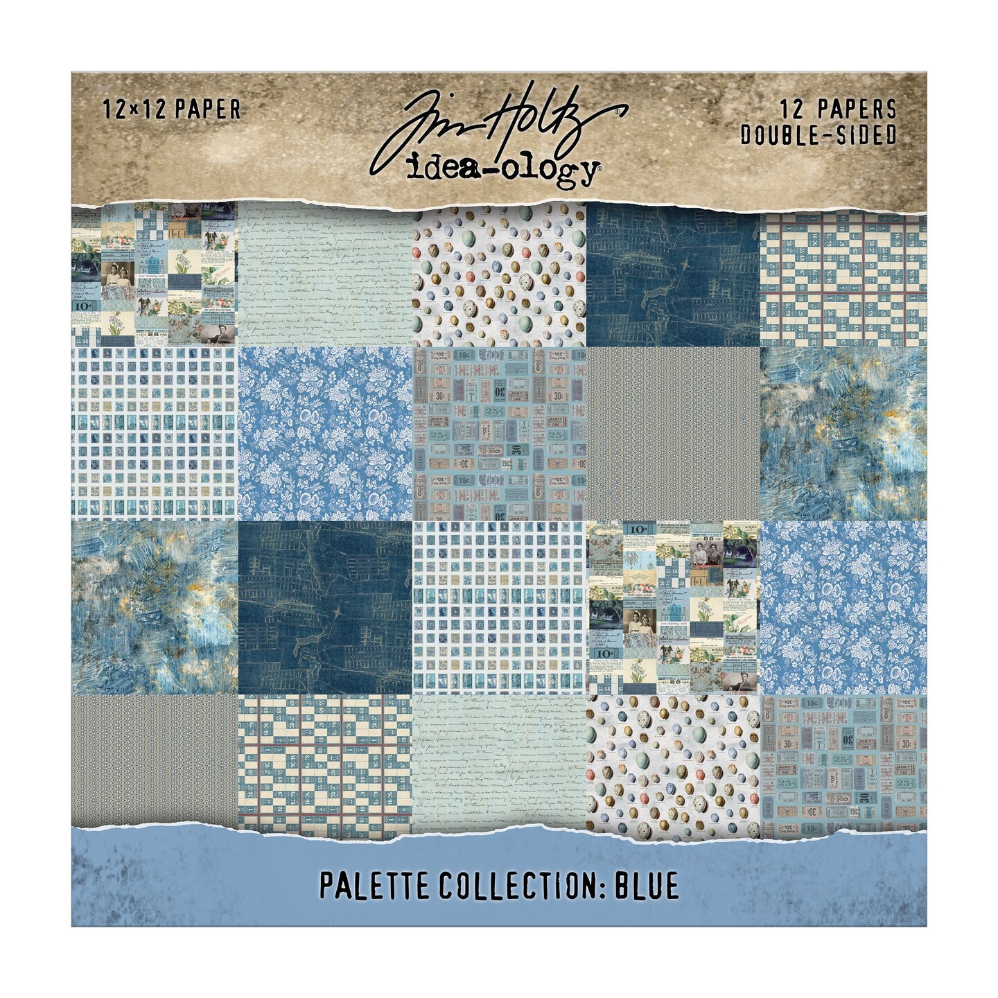 Idea-ology Double-Sided Cardstock 12"X12" 12/Pkg-Palette Collection: Blue