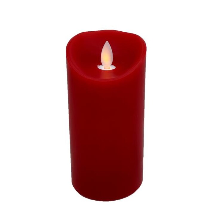 Red Flameless LED Candle 6&#x22;x3&#x22; | Battery Operated Pillar for Holiday Decor-LL599124