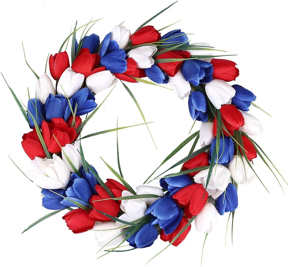 H&#x26;W American Flag Floral Wreath