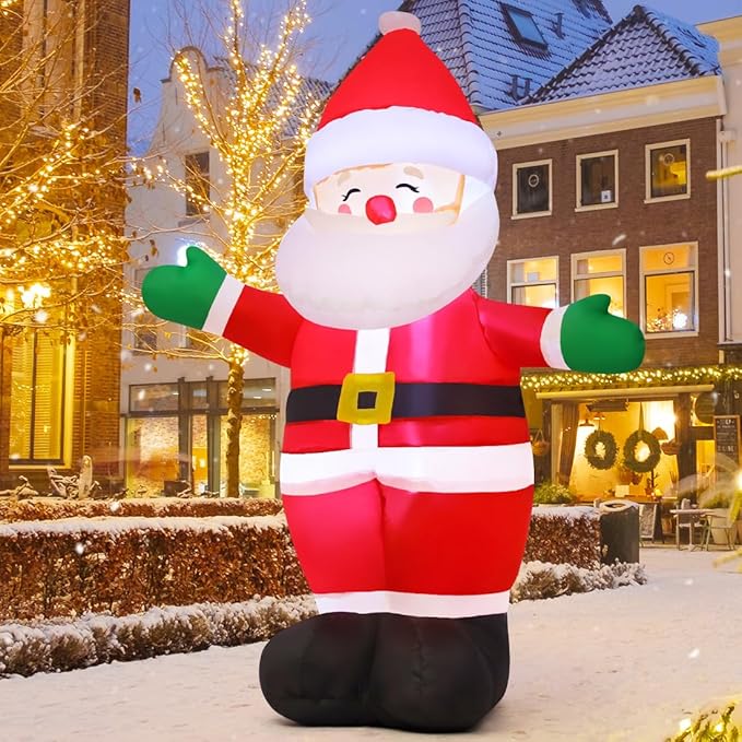 GOOSH 5 FT Christmas Inflatables Santa Claus Standing Santa with Built-in LEDs