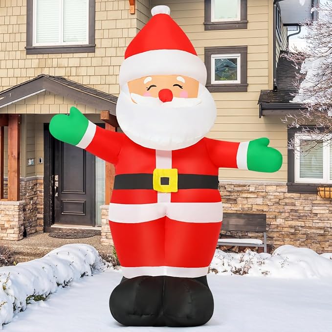 GOOSH 5 FT Christmas Inflatables Santa Claus Standing Santa with Built-in LEDs