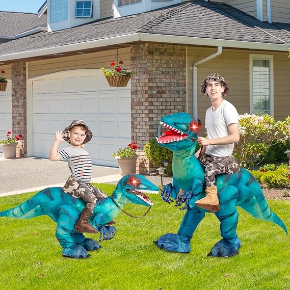 GOOSH Inflatable Dinosaur Costume for Kids and Adults Halloween Costumes