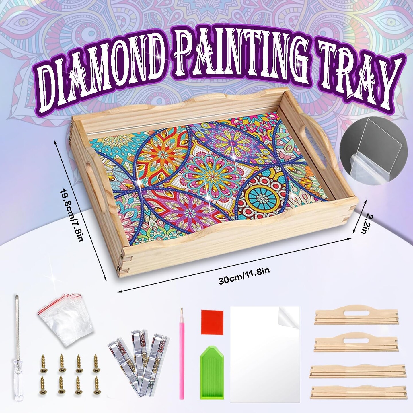 5D Diamond Painting Big Gem Arts and Craft Gifts-7.8x11.8 Inches Mandala A
