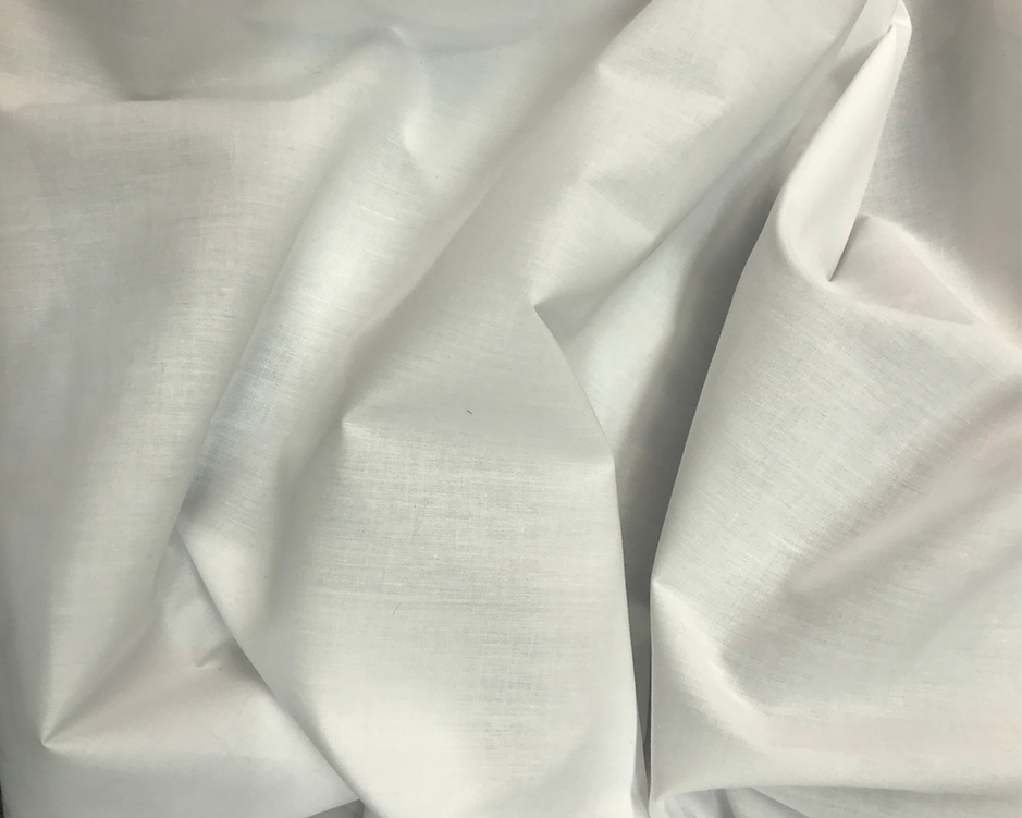 1 Yard White Poly Cotton Fabric 58/59″ Wide Lightweight Blend for Sewing, Lining & Crafts