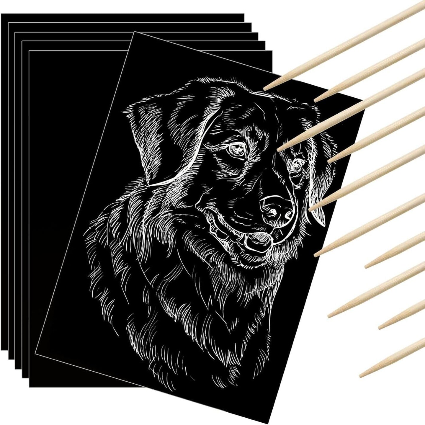 100 Pieces Scratch Paper Art Set Craft Kits