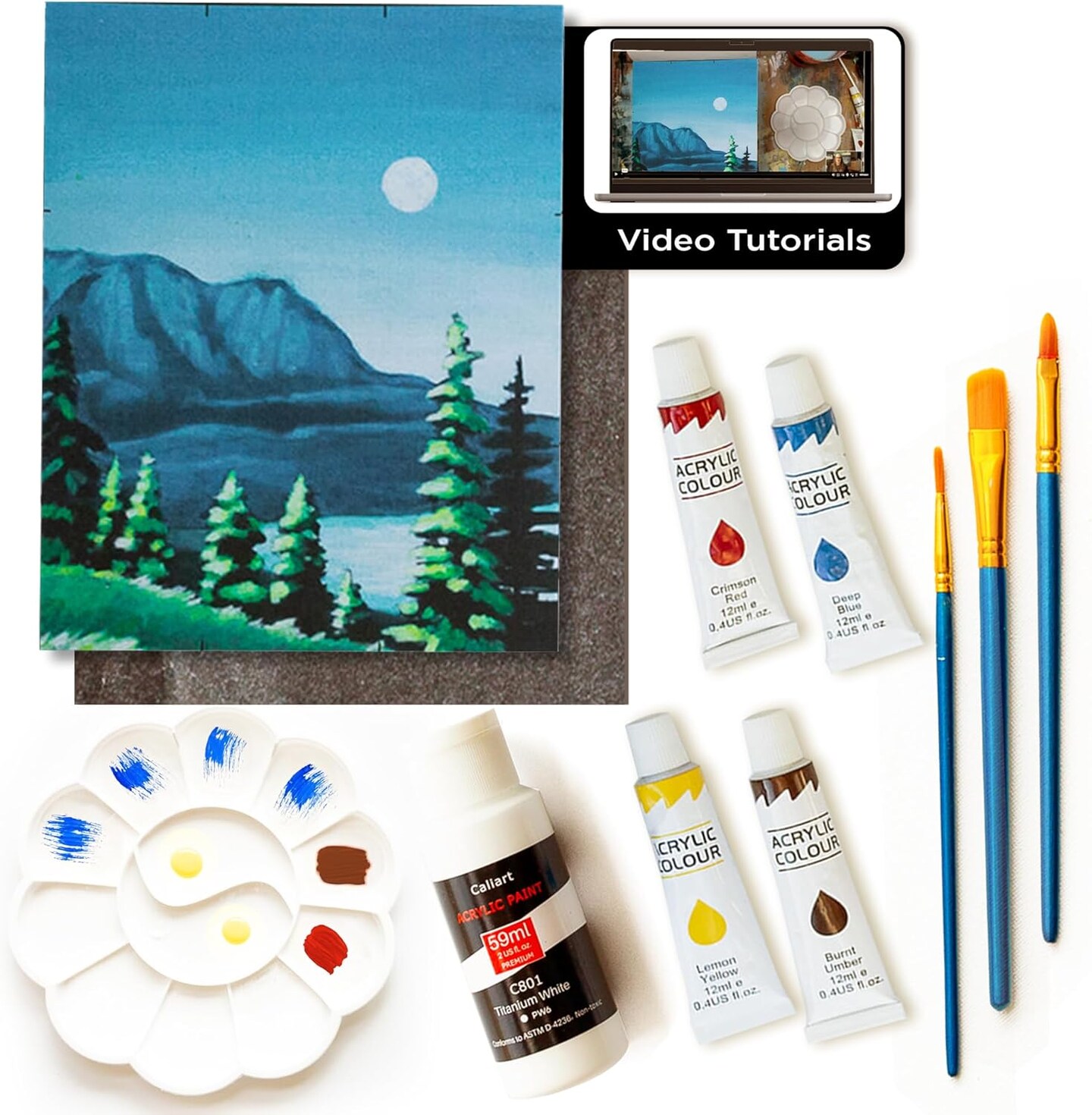 DIY Painting Class Kit for Adults with Video Tutorials