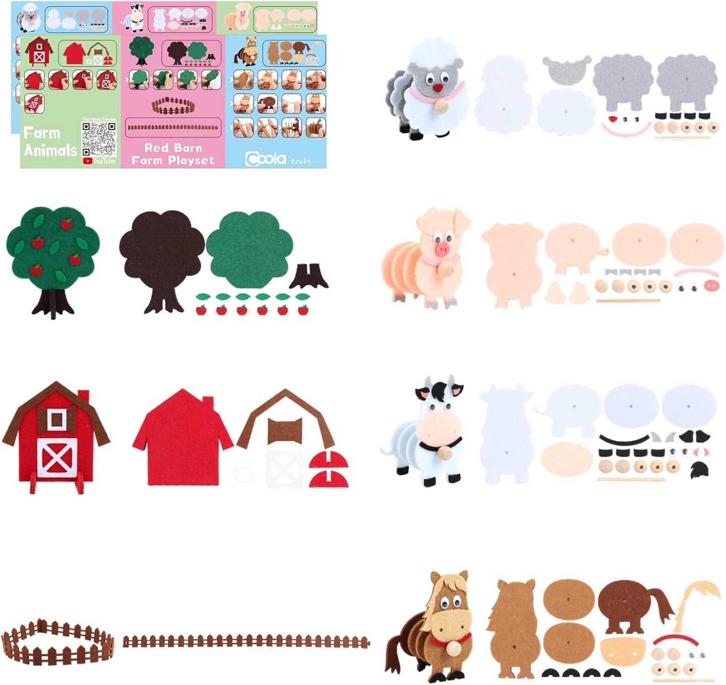 Red Barn &#x26; Animal Tree Educational Kit for Ages 3-6-(Pack of 7)