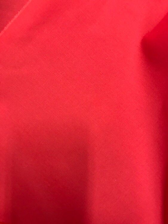 1 Yard Red Poly Cotton Fabric Lightweight 58/59 Inch Wide Sewing and Craft Material