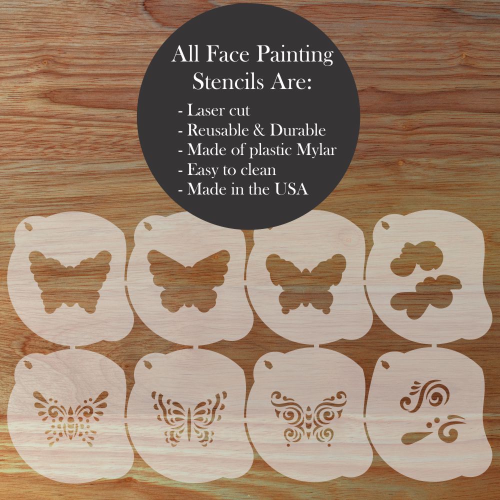 Butterfly Face Painting Stencil Set | Perfect for Face Painting, Temporary Tattoos, Birthday Party | Designer Stencils |