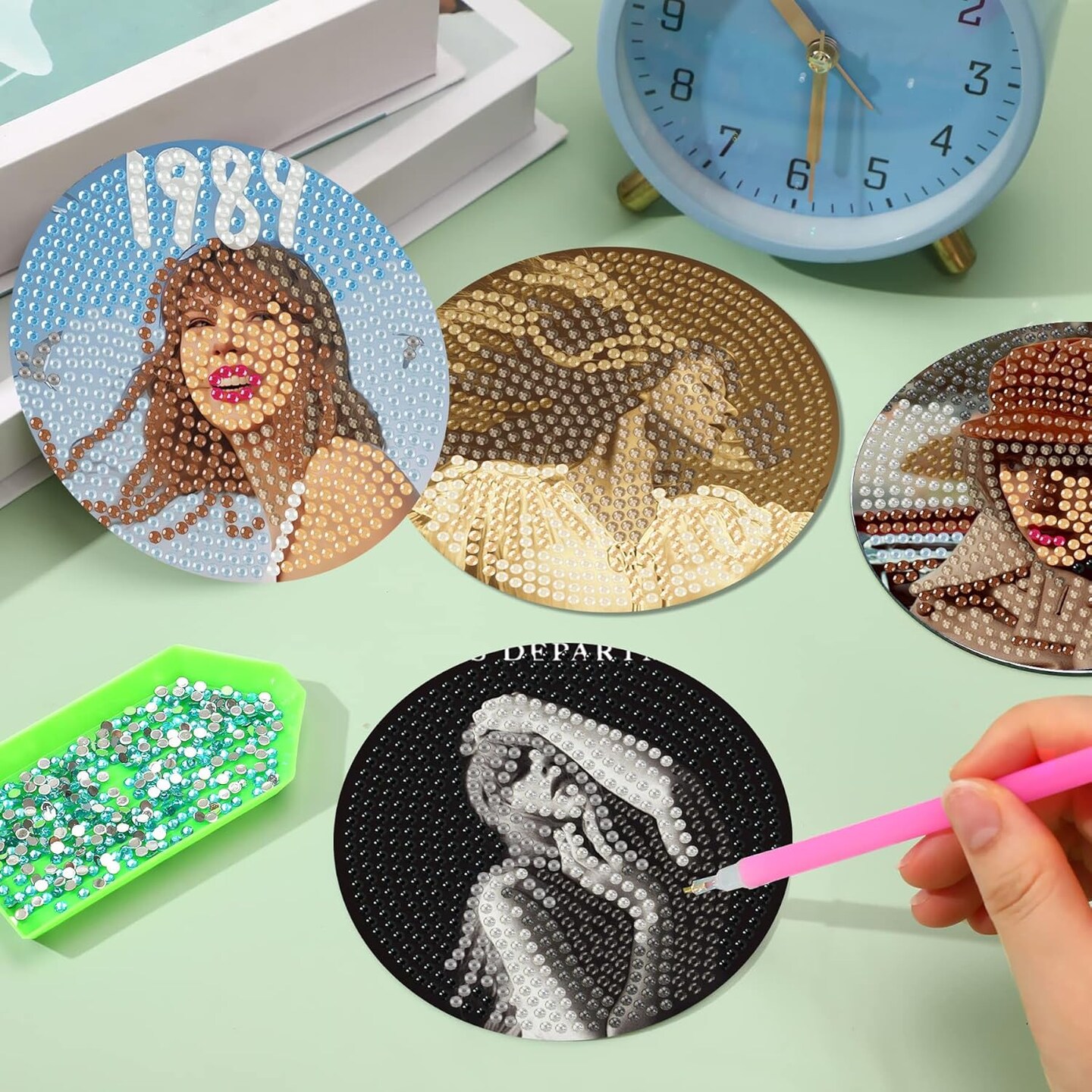 8 Pcs Diamond Art Coasters Kit for Adults – DIY Diamond Painting Coaster Set with Holder