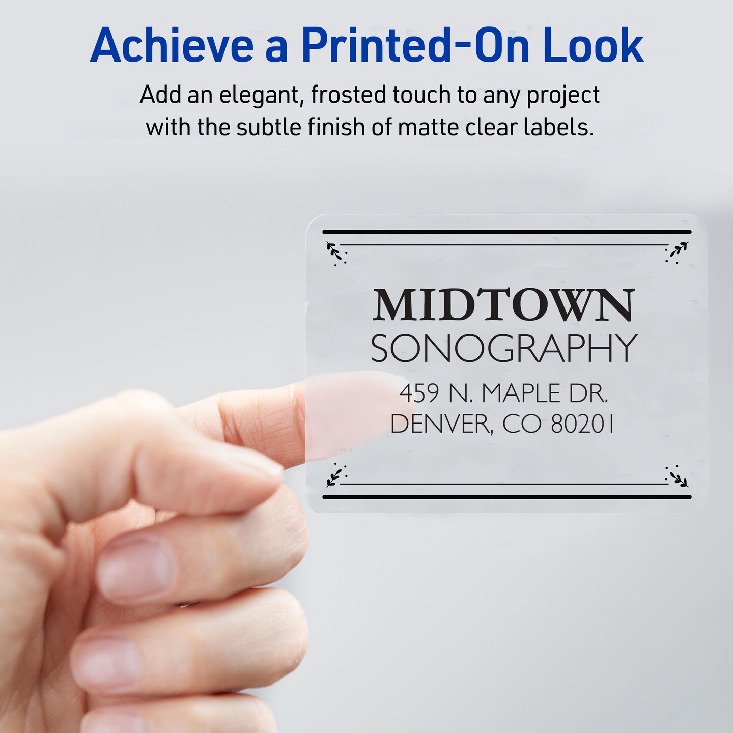 Avery Matte Clear Shipping Labels, Sure Feed Technology, Inkjet, 2&#x22; x 4&#x22;, 250 Labels (8663)