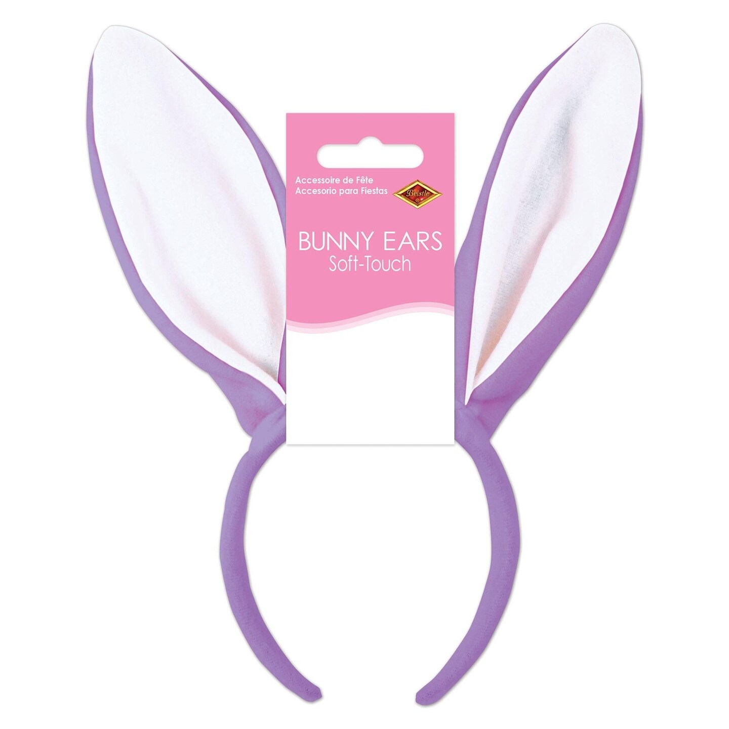 12 Pack Beistle Easter Soft-Touch Bunny Ears - lavender/white