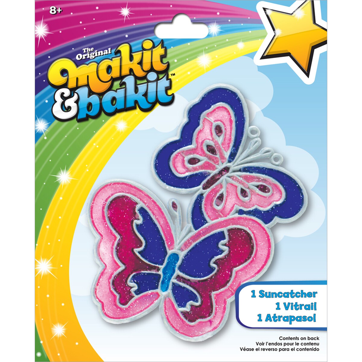Multipack of 3 - Colorbok Makit & Bakit Suncatcher Kit-Butterflies