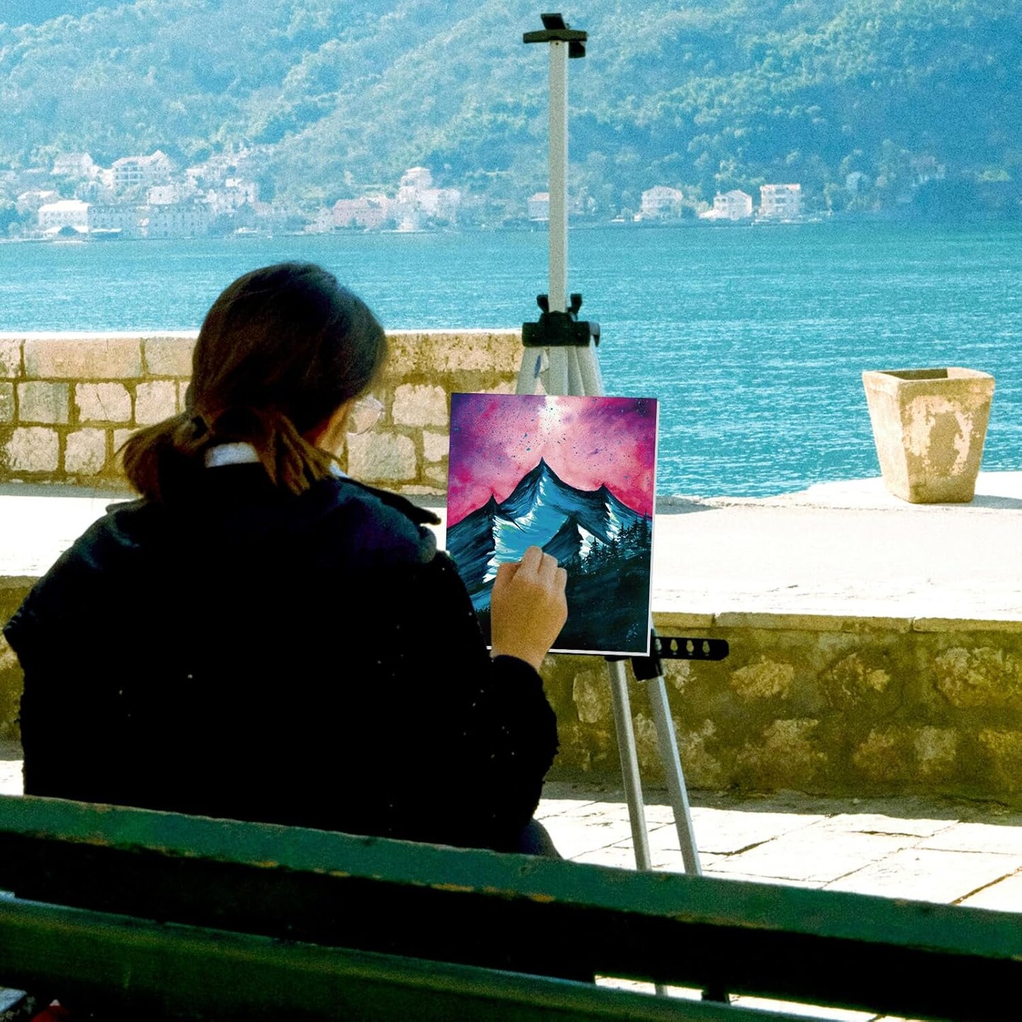 12 Set Paint and Sip Kit for Adults 8"x 10" Pre Drawn Canvas24 Colors(60ml, 2oz)(multicolor)