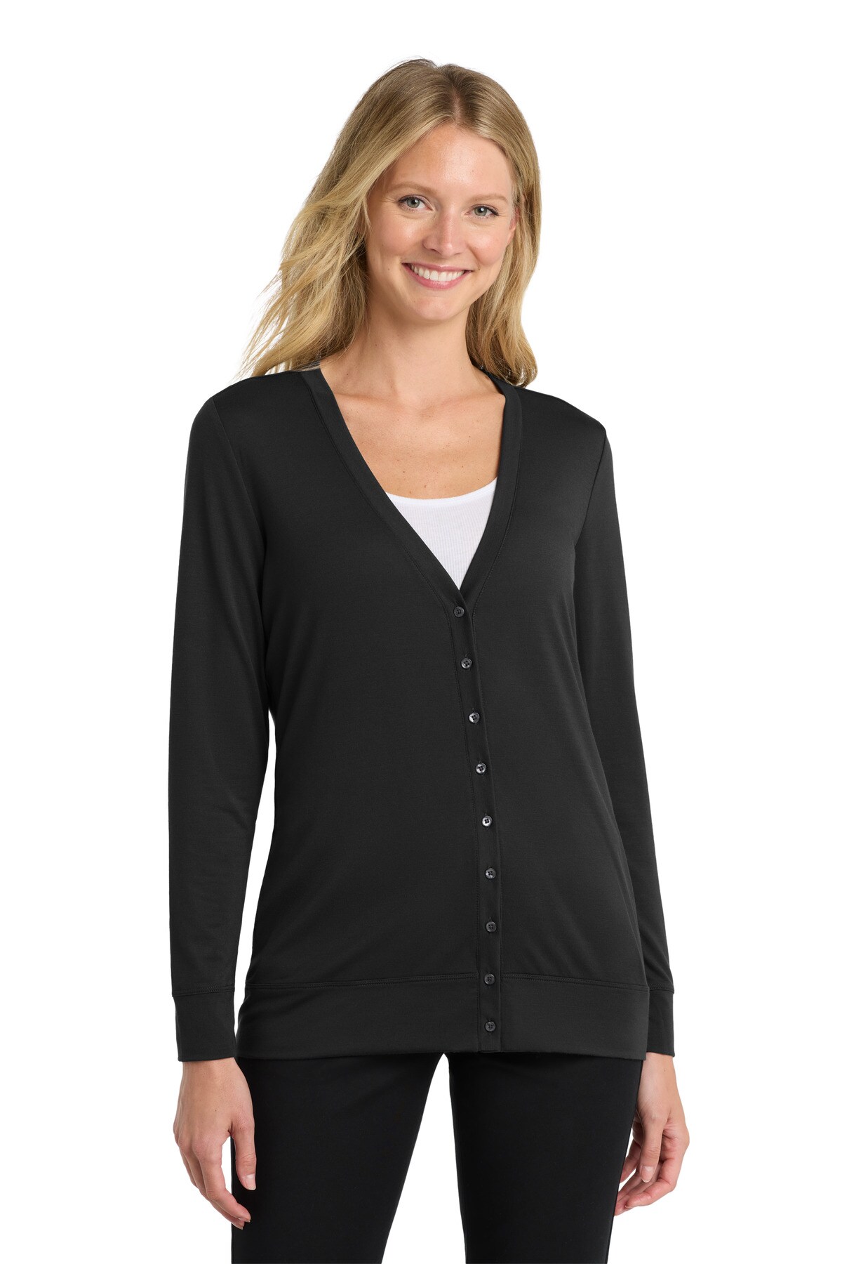 Port Authority&#xAE; Women&#x27;s Concept Cardigan Soft Button Front Layer for Everyday Wear