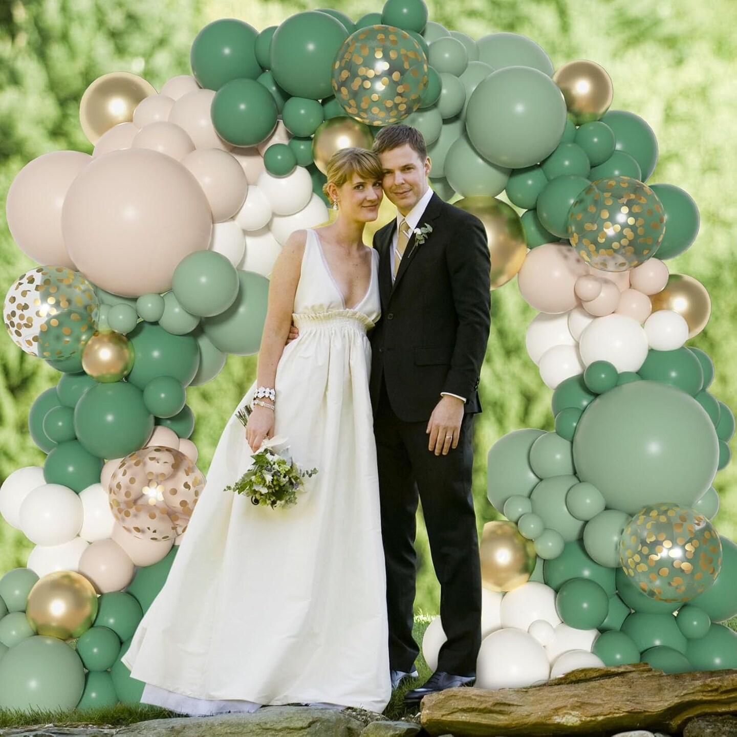 Green Gold Sand White Olive Latex Metallic Confetti Balloon(Green)