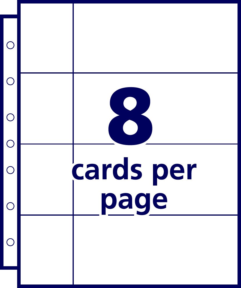 Avery Clear Business Card Organizer Pages for 5.5&#x22; x 8.5&#x22; Mini Binders, Pack of 5 Holds 40 Cards, 4 Packs, 20 Pages Total (76025)