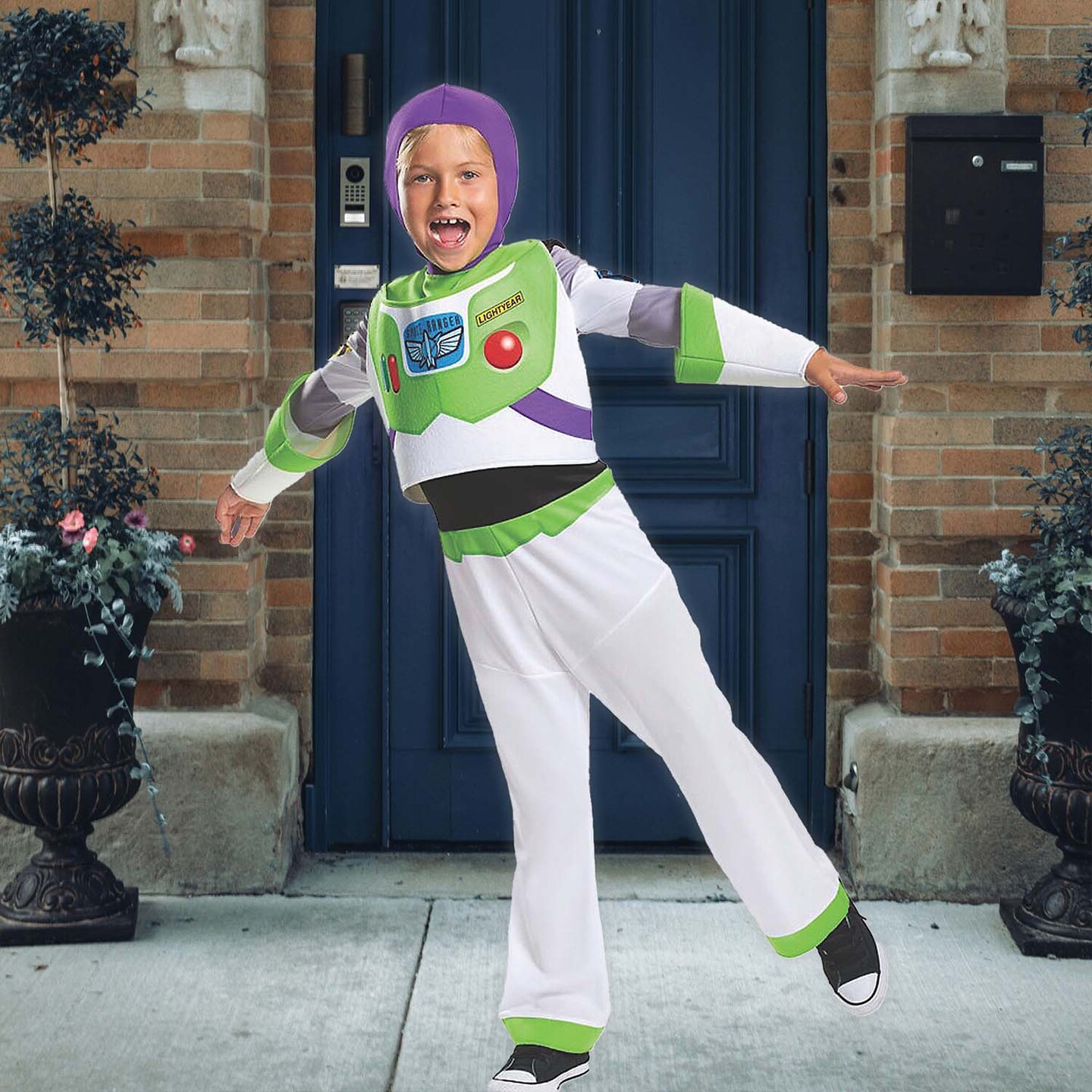 Boys Buzz Lightyear Toy Story Jumpsuit Costume with Hood Perfect for School Events