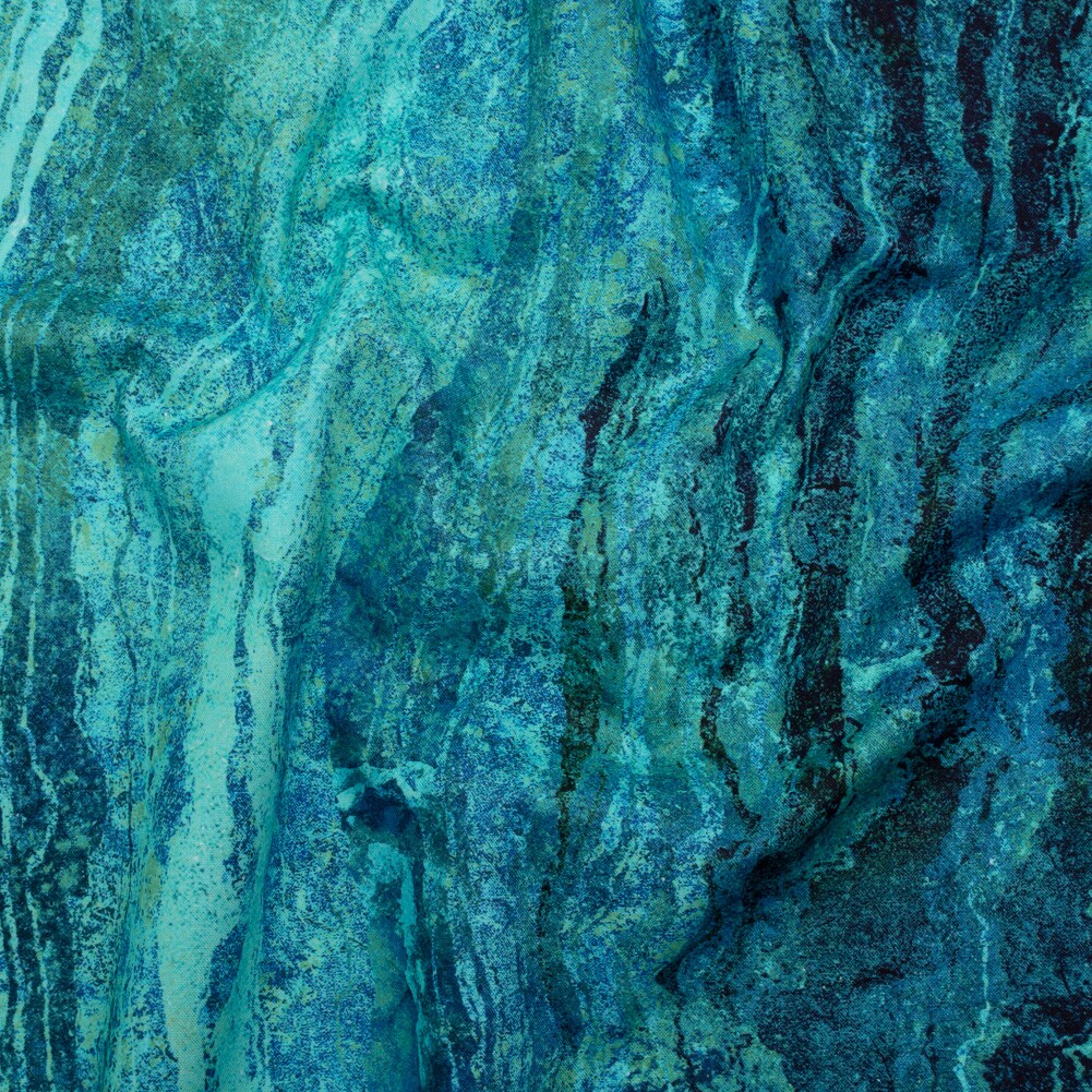 1 Yard Quilting Cotton Fabric Peacock Swirling Lines Gradient Ombre II Collection