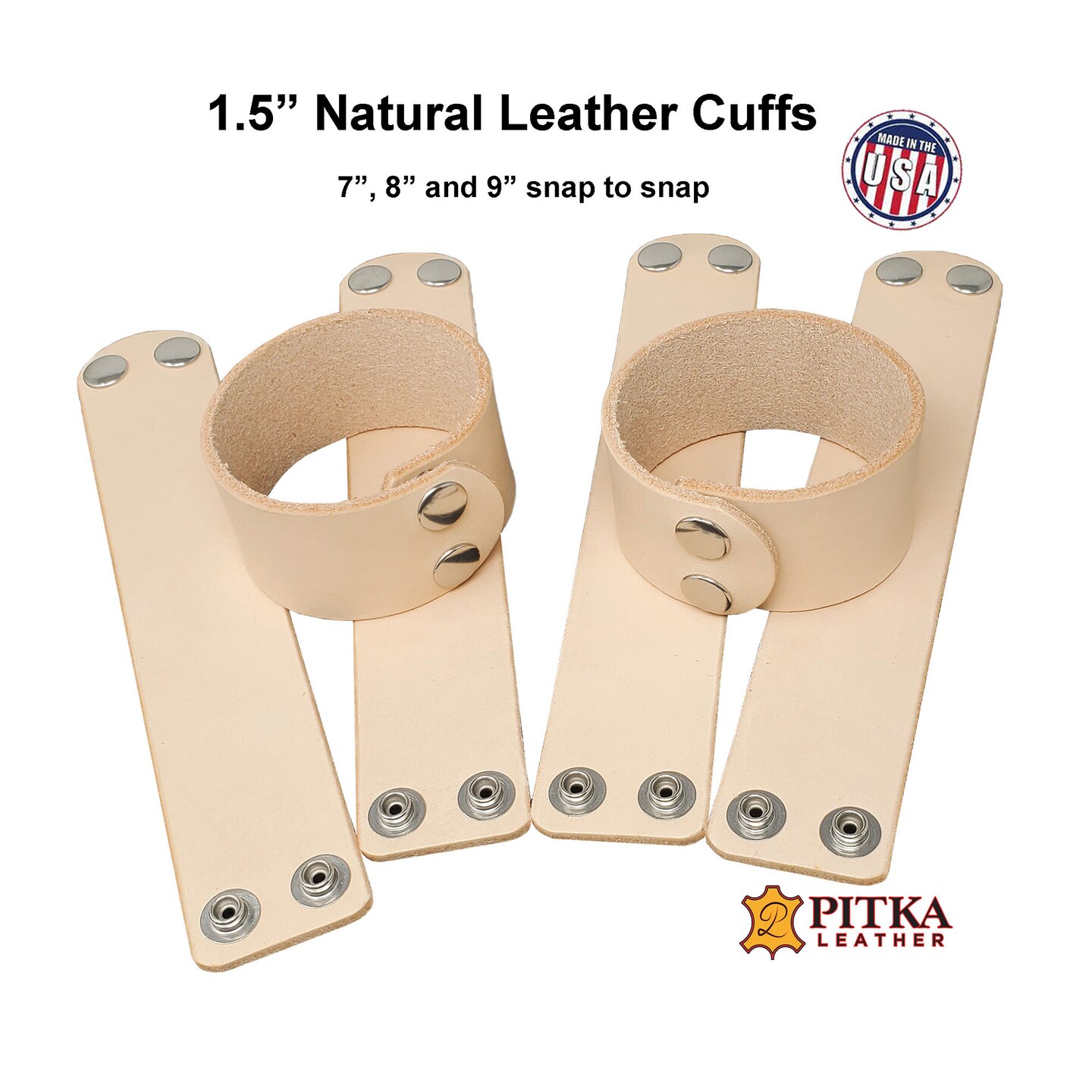 Premium Leather Bracelet Blanks, 1.5" Wide – 6 Pack | DIY Jewelry Making & Craft Supplies