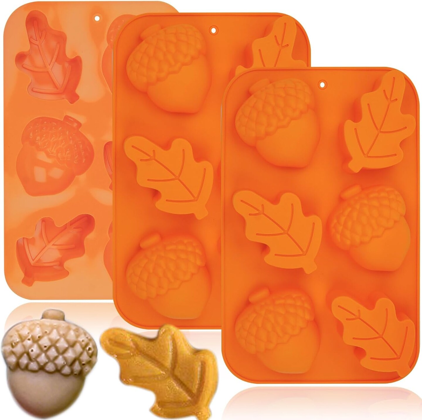 3 Pack Acorn Leaf Silicone Chocolate Molds(mold)