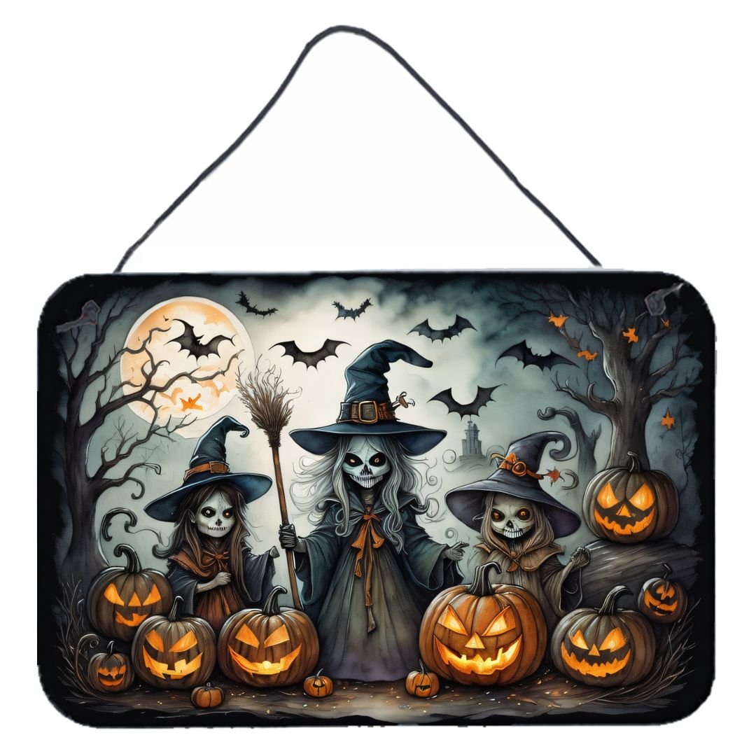 Edge Collections - 8" x 12" - Multicolor - Witches Spooky Halloween Door Hanging Aluminum Metal - 1 Piece
