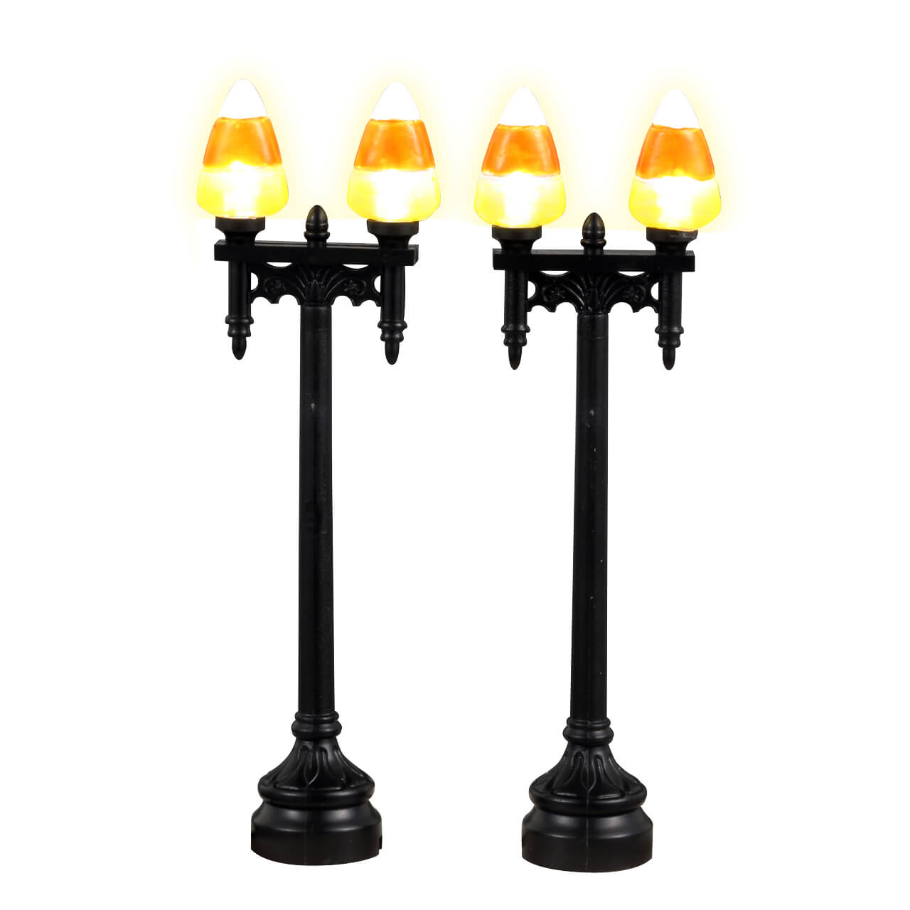 LEMAX Candy Corn Street Light, set of 2, Battery Operated (4.5V) #34071