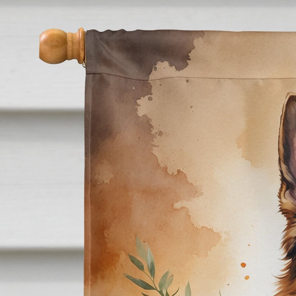 Edge Collections - 28" x 40" - Multicolor - German Shepherd ThanksgivingDecorative House Flag Large Sleeve Pole Banner - 1 Piece