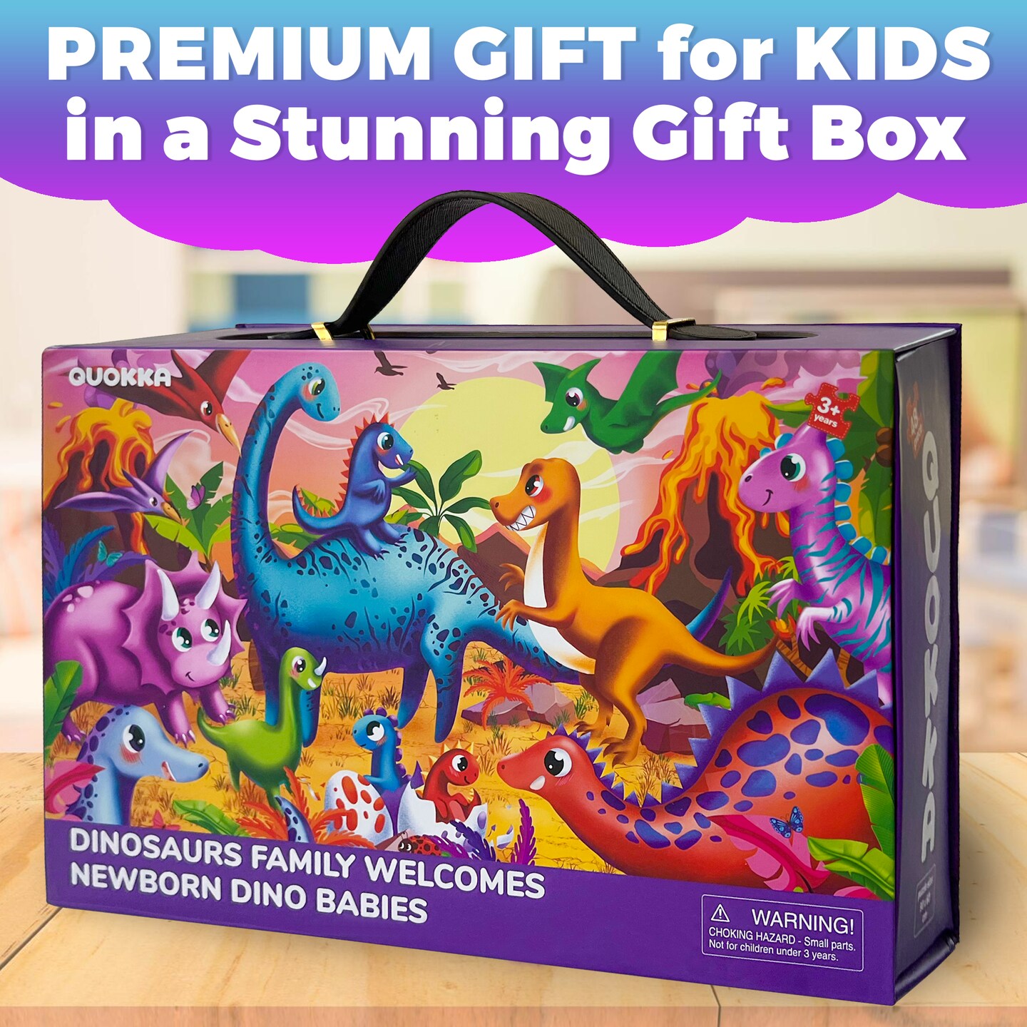 QUOKKA Giant Floor Puzzles for Kids Ages 4-6 - 2x3 Feet 48 Piece Puzzles for Toddlers 3-5 - Large Educational Kids Puzzles Ages 2-4 - Dinos Activity Game for Boys and Girls - Premier Gift