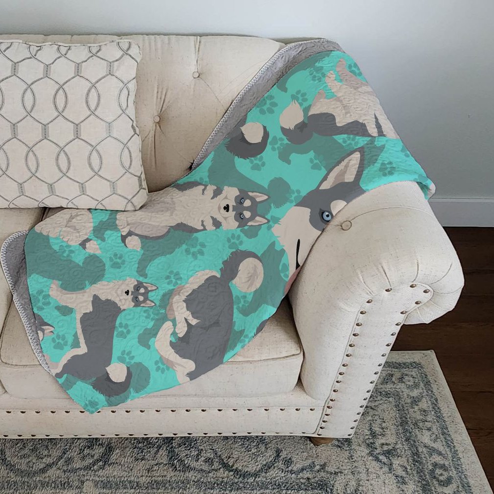 Edge Collections - 50" x 60" - Multicolor - Siberian Husky Soft Quilted Blanket Throw - 1 Piece