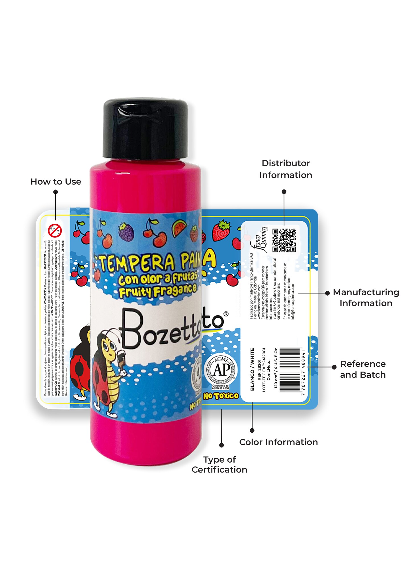 28013 Tempera Paint Fruity Fragrance 4 U.S fl oz / Fluor Magenta