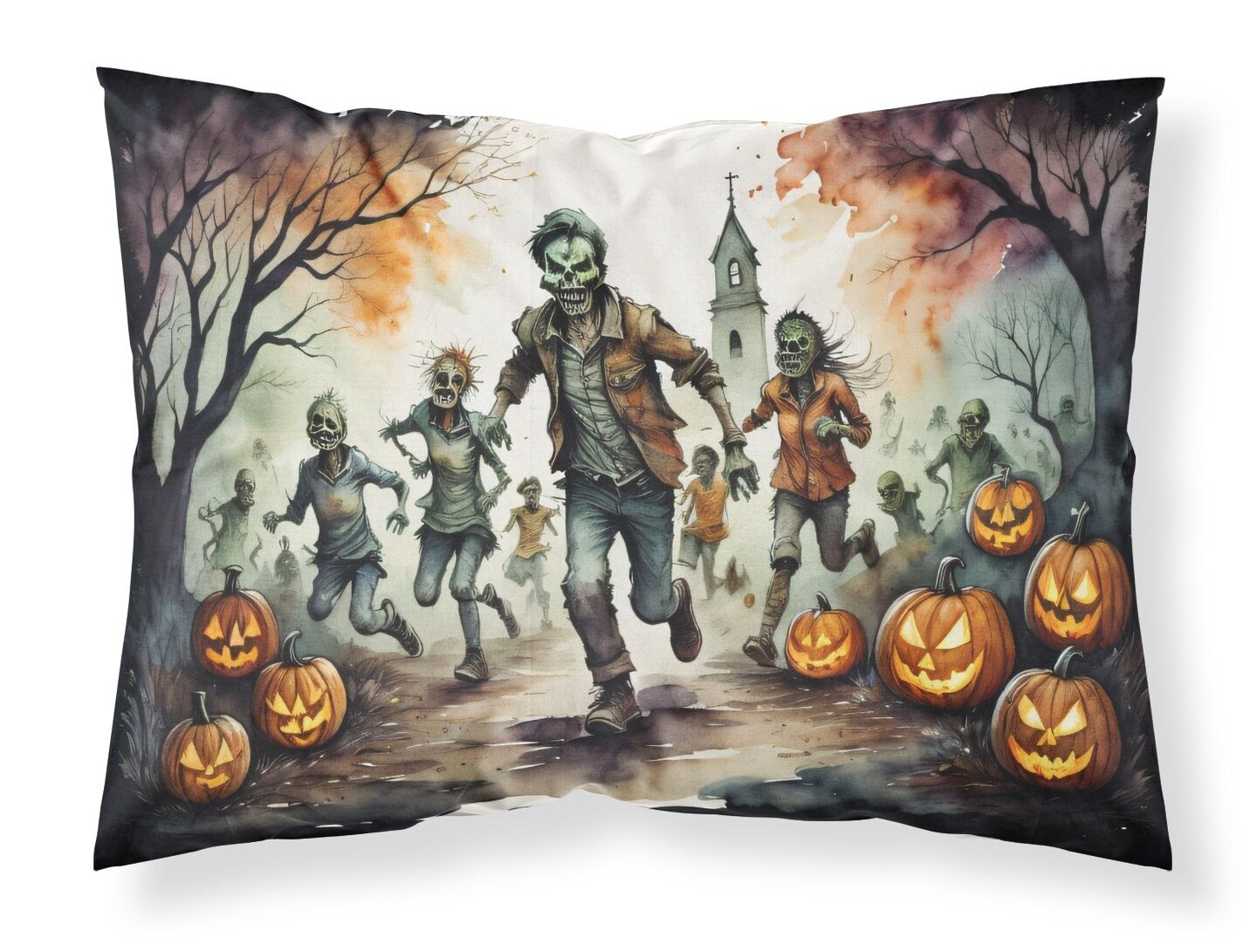 Zombies Standard Pillowcase Spooky Halloween Lightweight Super Soft