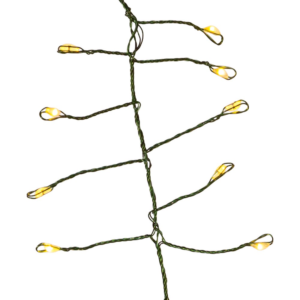 Kurt Adler 240-Light Twinkle Cool White LED Cluster Garland with Green Wire