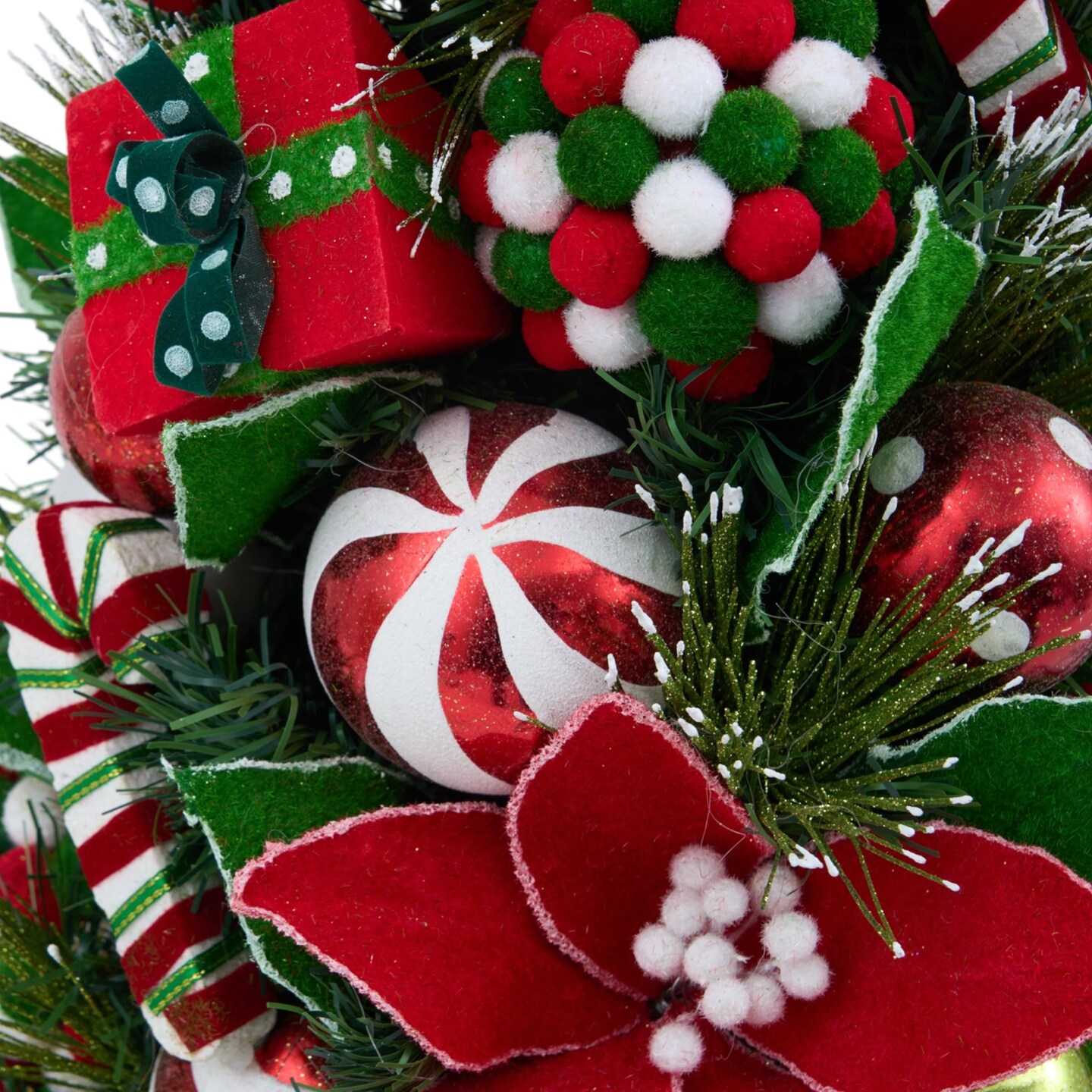 Christmas Peppermint Tabletop Tree - Handcrafted Christmas Decorations - Holiday Tree