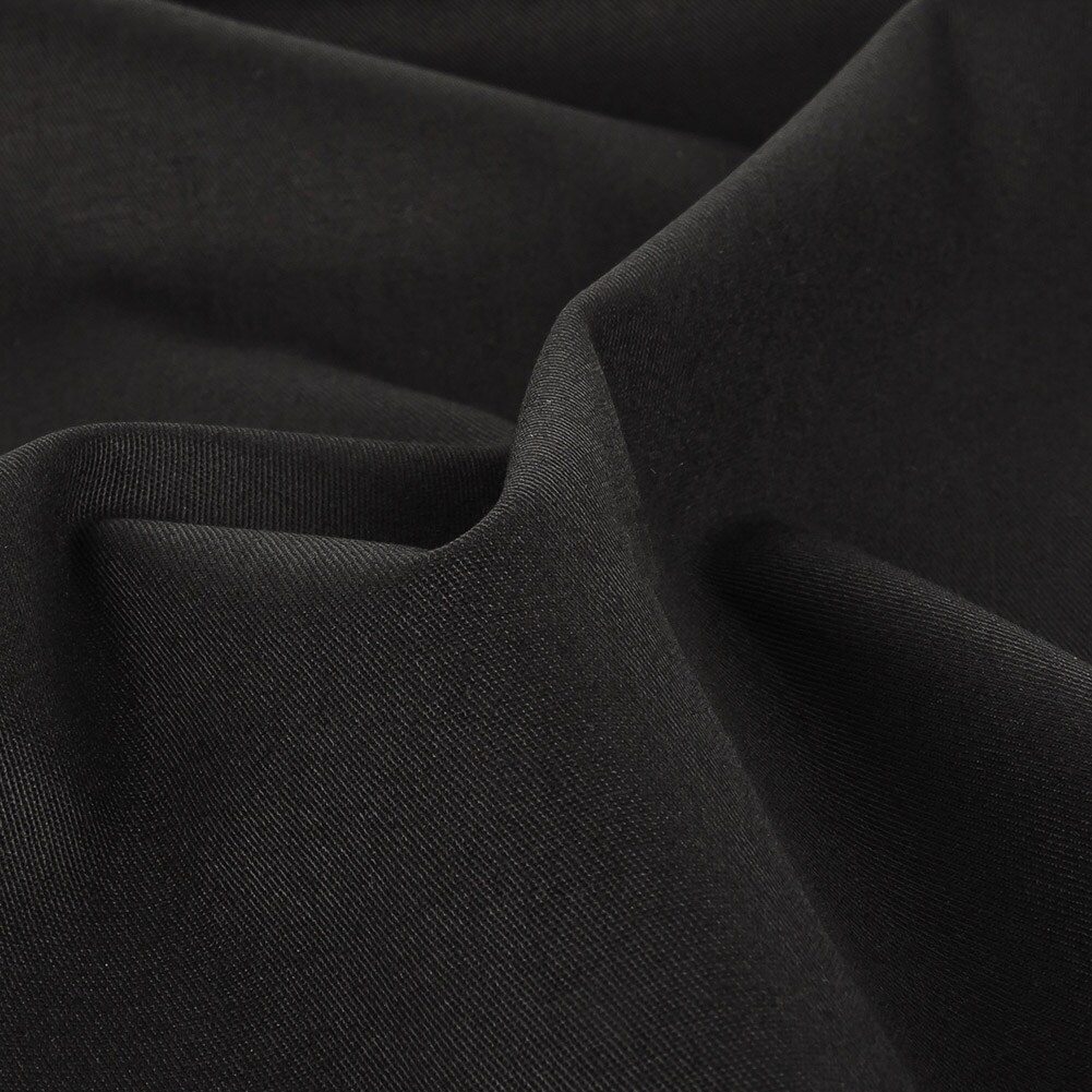 1 Yard Black Stretch Cotton Twill Fabric Crisp Durable Versatile Workwear