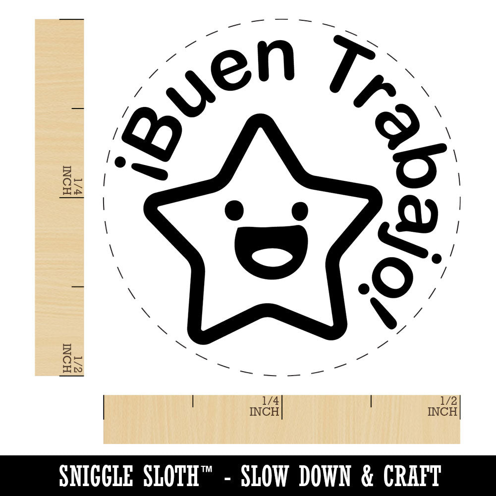 Buen Trabajo Spanish Star Compliment Teacher Stamp Self-Inking Rubber Stamp for Stamping Ink Stamper Crafting Planners